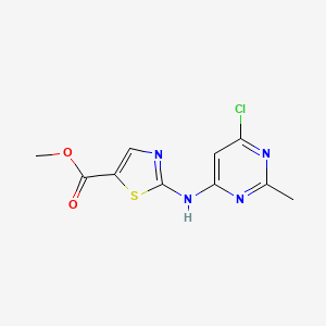 molecular formula C10H9ClN4O2S B584230 2-[(6-Chloro-2-methyl-4-pyrimidinyl)amino]-5-thiazolecarboxylic acid methyl ester CAS No. 1251716-80-9