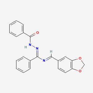 molecular formula C22H17N3O3 B5842379 N'-[alpha-(Piperonylideneamino)benzylidene]benzhydrazide 