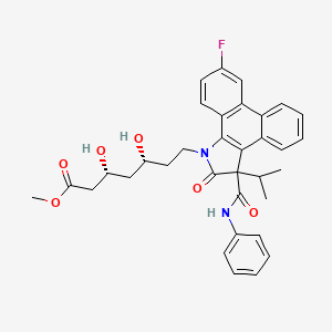 molecular formula C34H35FN2O6 B584242 methyl (3R,5R)-7-[9-fluoro-2-oxo-3-(phenylcarbamoyl)-3-propan-2-ylphenanthro[9,10-b]pyrrol-1-yl]-3,5-dihydroxyheptanoate CAS No. 906552-20-3