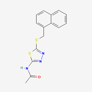 molecular formula C15H13N3OS2 B5842488 N-(5-((naphthalen-1-ylmethyl)thio)-1,3,4-thiadiazol-2-yl)acetamide 