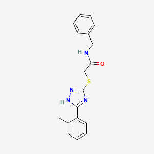 molecular formula C18H18N4OS B5842528 N-benzyl-2-{[5-(2-methylphenyl)-4H-1,2,4-triazol-3-yl]sulfanyl}acetamide 