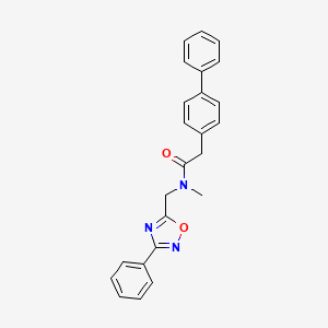 molecular formula C24H21N3O2 B5842614 N-methyl-N-[(3-phenyl-1,2,4-oxadiazol-5-yl)methyl]-2-(4-phenylphenyl)acetamide 