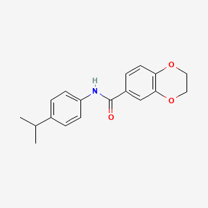 molecular formula C18H19NO3 B5842618 N-[4-(propan-2-yl)phenyl]-2,3-dihydro-1,4-benzodioxine-6-carboxamide 