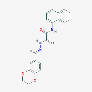 molecular formula C21H17N3O4 B5842858 N'-[(E)-2,3-dihydro-1,4-benzodioxin-6-ylmethylideneamino]-N-naphthalen-1-yloxamide 
