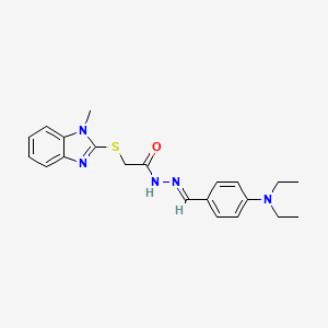molecular formula C21H25N5OS B5842956 N'-{(E)-[4-(diethylamino)phenyl]methylidene}-2-[(1-methyl-1H-benzimidazol-2-yl)sulfanyl]acetohydrazide 