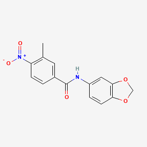 molecular formula C15H12N2O5 B5842968 N-(1,3-benzodioxol-5-yl)-3-methyl-4-nitrobenzamide 