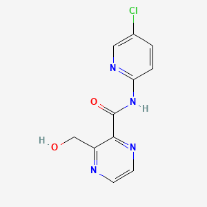 molecular formula C11H9ClN4O2 B584303 N-(5-Chloro-2-pyridinyl)-3-(hydroxymethyl)-2-pyrazinecarboxamide CAS No. 1122549-43-2