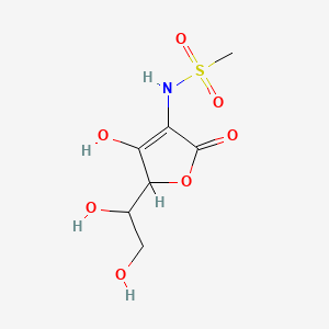 molecular formula C7H11NO7S B584321 N-(5-(1,2-Dihydroxyethyl)-4-hydroxy-2-oxo-2,5-dihydrofuran-3-yl)methanesulfonamide CAS No. 156862-01-0