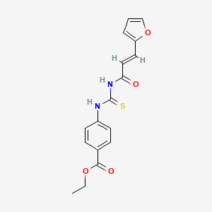 molecular formula C17H16N2O4S B5843227 ethyl 4-({[(2E)-3-(furan-2-yl)prop-2-enoyl]carbamothioyl}amino)benzoate 