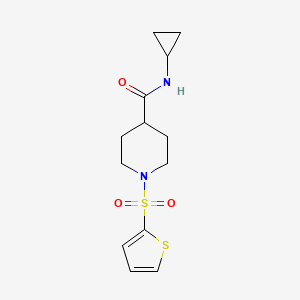 molecular formula C13H18N2O3S2 B5843296 N-CYCLOPROPYL-1-(THIOPHENE-2-SULFONYL)PIPERIDINE-4-CARBOXAMIDE 