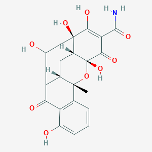 molecular formula C20H17NO9 B584331 (6aS,7aR,8S,11aR,12aS)-5,6a,7,7a,8,9,11a,12a-Octahydro-4,8,11,11a,13-pentahydroxy-12a-methyl-5,9-dioxo-6,8-methano-6H-benzo[c]xanthene-10-carboxamide CAS No. 1268494-44-5