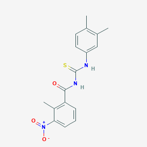 molecular formula C17H17N3O3S B5843332 N-[(3,4-dimethylphenyl)carbamothioyl]-2-methyl-3-nitrobenzamide 