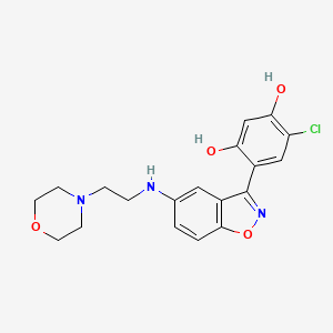 4-Chloro-6-{5-[(2-morpholin-4-ylethyl)amino]-1,2-benzisoxazol-3-yl}benzene-1,3-diol