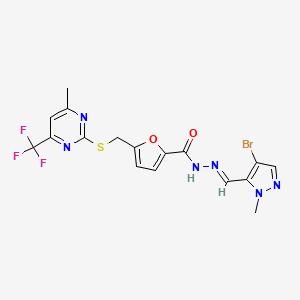 molecular formula C17H14BrF3N6O2S B5843605 N'~2~-[(E)-1-(4-BROMO-1-METHYL-1H-PYRAZOL-5-YL)METHYLIDENE]-5-({[4-METHYL-6-(TRIFLUOROMETHYL)-2-PYRIMIDINYL]SULFANYL}METHYL)-2-FUROHYDRAZIDE 