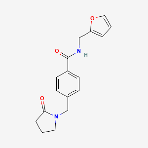 molecular formula C17H18N2O3 B5843842 N-(furan-2-ylmethyl)-4-[(2-oxopyrrolidin-1-yl)methyl]benzamide 