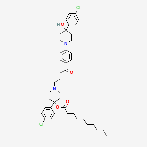 4-(4-Chlorophenyl)-1-(4-(4-(4-(4-chlorophenyl)-4-hydroxypiperidin-1-yl)phenyl)-4-oxobutyl)piperidin-4-yl decanoate
