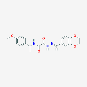 molecular formula C20H21N3O5 B5843901 N'-[(E)-2,3-dihydro-1,4-benzodioxin-6-ylmethylideneamino]-N-[1-(4-methoxyphenyl)ethyl]oxamide 