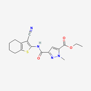 molecular formula C17H18N4O3S B5844161 ETHYL 3-{[(3-CYANO-4,5,6,7-TETRAHYDRO-1-BENZOTHIOPHEN-2-YL)AMINO]CARBONYL}-1-METHYL-1H-PYRAZOLE-5-CARBOXYLATE 