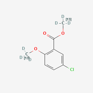 molecular formula C9H9ClO3 B584421 5-Chloro-2-methoxy-benzoic Acid Methyl Ester-13C2,d6 CAS No. 1794737-29-3