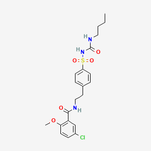 N-[2-[4-(butylcarbamoylsulfamoyl)phenyl]ethyl]-5-chloro-2-methoxybenzamide