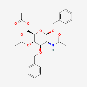molecular formula C26H31NO8 B584440 [(2R,3S,4R,5R,6R)-5-Acetamido-3-acetyloxy-4,6-bis(phenylmethoxy)oxan-2-yl]methyl acetate CAS No. 65493-23-4