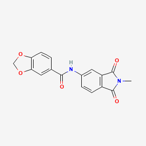 molecular formula C17H12N2O5 B5844411 N-(2-methyl-1,3-dioxo-2,3-dihydro-1H-isoindol-5-yl)-1,3-benzodioxole-5-carboxamide 