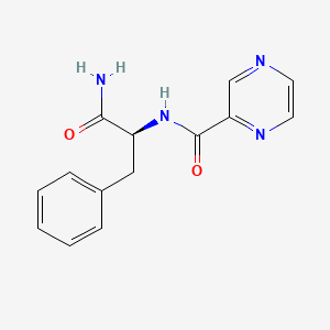 molecular formula C14H14N4O2 B584443 (S)-N-(1-Amino-1-oxo-3-phenylpropan-2-yl)pyrazine-2-carboxamide CAS No. 289472-80-6