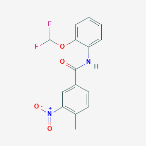 molecular formula C15H12F2N2O4 B5844462 N-[2-(difluoromethoxy)phenyl]-4-methyl-3-nitrobenzamide 