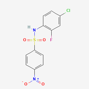 molecular formula C12H8ClFN2O4S B5844487 N-(4-CHLORO-2-FLUOROPHENYL)-4-NITROBENZENE-1-SULFONAMIDE 
