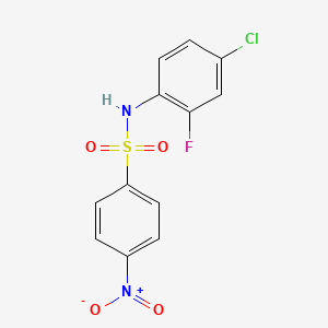 molecular formula C12H8ClFN2O4S B5844487 N-(4-chloro-2-fluorophenyl)-4-nitrobenzenesulfonamide 