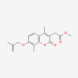 molecular formula C18H20O5 B5844498 methyl {4,8-dimethyl-7-[(2-methyl-2-propen-1-yl)oxy]-2-oxo-2H-chromen-3-yl}acetate 