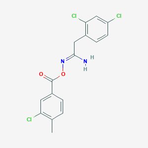 molecular formula C16H13Cl3N2O2 B5844530 N'-[(3-chloro-4-methylbenzoyl)oxy]-2-(2,4-dichlorophenyl)ethanimidamide 