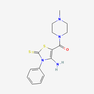 4-amino-5-[(4-methyl-1-piperazinyl)carbonyl]-3-phenyl-1,3-thiazole-2(3H)-thione