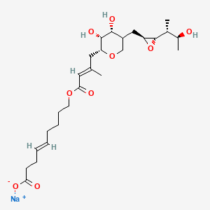molecular formula C26H41NaO9 B584459 sodium;(E)-9-[(E)-4-[(2R,3R,4R)-3,4-dihydroxy-5-[[(2S,3S)-3-[(2R,3S)-3-hydroxybutan-2-yl]oxiran-2-yl]methyl]oxan-2-yl]-3-methylbut-2-enoyl]oxynon-4-enoate CAS No. 85178-60-5