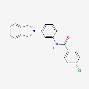 4-chloro-N-[3-(1,3-dihydro-2H-isoindol-2-yl)phenyl]benzamide