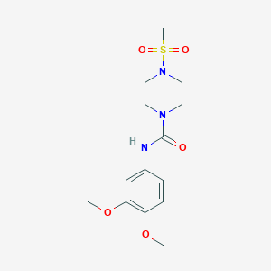 molecular formula C14H21N3O5S B5844630 N-(3,4-dimethoxyphenyl)-4-(methylsulfonyl)-1-piperazinecarboxamide 
