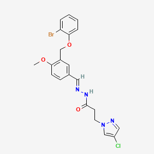 molecular formula C21H20BrClN4O3 B5844635 N-((E)-1-{3-[(2-BROMOPHENOXY)METHYL]-4-METHOXYPHENYL}METHYLIDENE)-3-(4-CHLORO-1H-PYRAZOL-1-YL)PROPANOHYDRAZIDE 