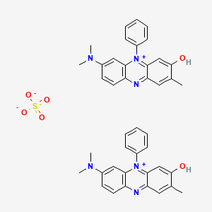 molecular formula C42H40N6O6S B584468 Bis(N-(7-hydroxy-8-methyl-5-phenylphenazin-3-ylidene)dimethylammonium) sulfate CAS No. 149057-64-7