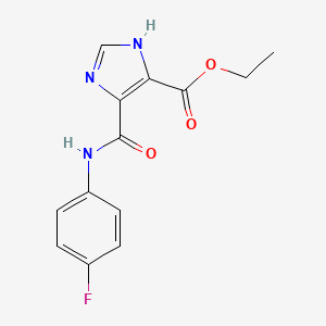 molecular formula C13H12FN3O3 B5844869 ETHYL 4-[(4-FLUOROANILINO)CARBONYL]-1H-IMIDAZOLE-5-CARBOXYLATE 