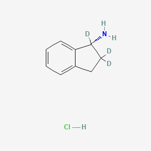 molecular formula C9H12ClN B584493 (R)-1-Aminoindane-d3 Hydrochloride CAS No. 1346616-96-3