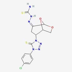 molecular formula C14H14ClN7O2S2 B5845263 [(Z)-[2-[4-(4-chlorophenyl)-5-sulfanylidenetetrazol-1-yl]-6,8-dioxabicyclo[3.2.1]octan-4-ylidene]amino]thiourea 