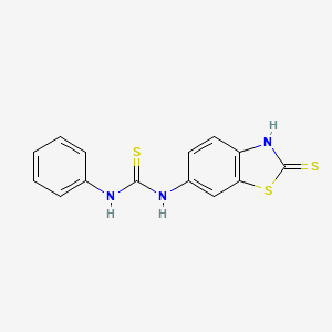 molecular formula C14H11N3S3 B5845467 1-phenyl-3-(2-sulfanylidene-3H-1,3-benzothiazol-6-yl)thiourea 