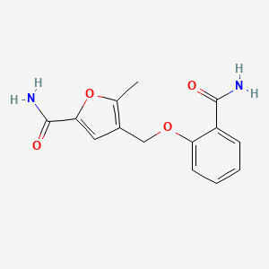 molecular formula C14H14N2O4 B5845477 4-[(2-Carbamoylphenoxy)methyl]-5-methylfuran-2-carboxamide 