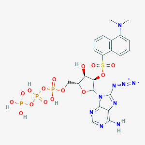 molecular formula C22H26N9O15P3S B058457 8-Azido-2'-O-dansyladenosine triphosphate CAS No. 121258-46-6