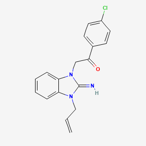 molecular formula C18H16ClN3O B5845976 2-(3-allyl-2-imino-2,3-dihydro-1H-benzimidazol-1-yl)-1-(4-chlorophenyl)ethanone 