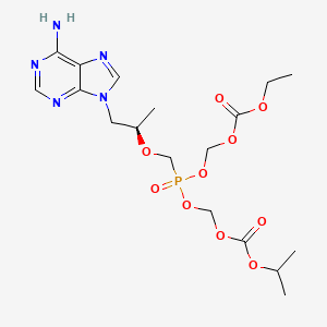 molecular formula C18H28N5O10P B584603 2,4,6,8-四氧杂-5-膦酰壬二酸，5-[[(1R)-2-(6-氨基-9H-嘌呤-9-基)-1-甲基乙氧基]甲基]-, 1-乙基 9-(1-甲基乙基) 酯，5-氧化物 CAS No. 1422284-16-9
