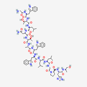 molecular formula C84H117N21O18 B584610 (D-Thr6,D-trp8,9,L-alaninol15)-galanin (1-15) CAS No. 150940-97-9