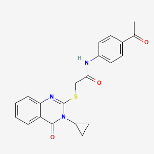 molecular formula C21H19N3O3S B5846116 N-(4-ACETYLPHENYL)-2-[(3-CYCLOPROPYL-4-OXO-3,4-DIHYDRO-2-QUINAZOLINYL)SULFANYL]ACETAMIDE 