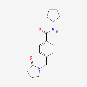 molecular formula C17H22N2O2 B5846149 N-cyclopentyl-4-[(2-oxopyrrolidin-1-yl)methyl]benzamide 