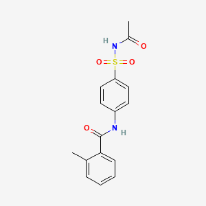 molecular formula C16H16N2O4S B5846215 N-[4-(acetylsulfamoyl)phenyl]-2-methylbenzamide 